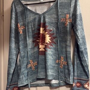 Bohemian Teal and Orange Women's Top